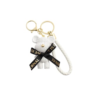 KOMMER FEB - AC4144 Veskepynt Bamse Hvit 3065