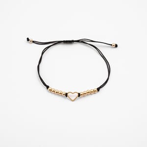 BR1017 Armbånd Hjerte Sort 9990