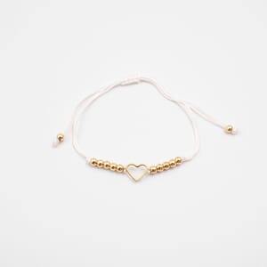 BR1019 Armbånd Hjerte Hvit 0019