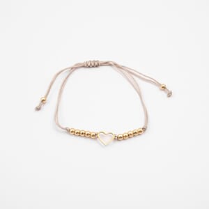 BR1020 Armbånd Hjerte Beige 0026