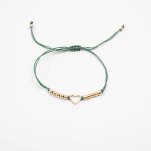 BR1023 Armbånd Hjerte Blågrønn 0057