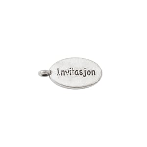 107259 Metall oval Invitasjon sølv 2978