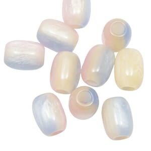 GO3039 Perle Resin Rosa/blå/gul 12x10mm 4895