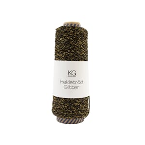HT1024 Hekletråd Glitter Sort/gull 1.5mm 6390