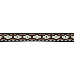 RI437 Bånd 12mm Sort/krem 22m 6258