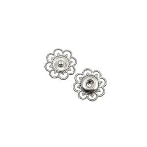 TK208 Trykknapp Blomst 20mm Sølv 4246