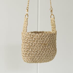 OPP134 Gratis oppskrift ved kjøp av Hekletråd Glitter 1.5mm - Jasmine Veske Glitter